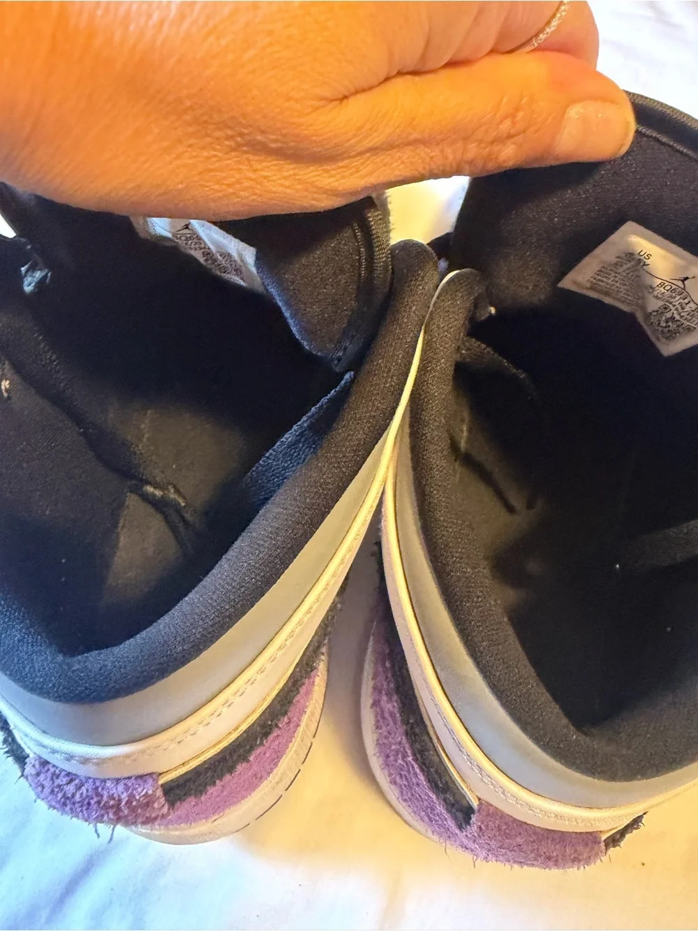 Nike Kids White, Black & Purple High-Top Sneakers - Youth